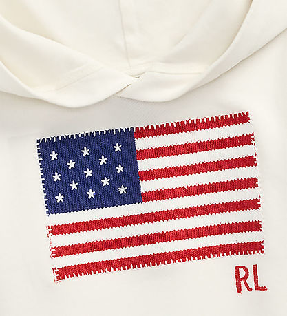 Polo Ralph Lauren Hoodie - White w. Flag