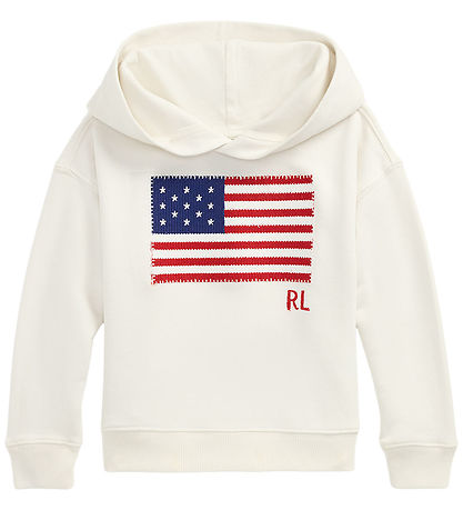 Polo Ralph Lauren Hoodie - White w. Flag