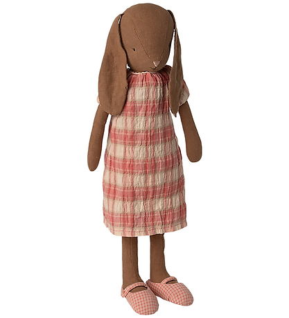 Lapin Maileg - Taille 3 - 40 cm - Marron av. Rose à Carreaux Rob