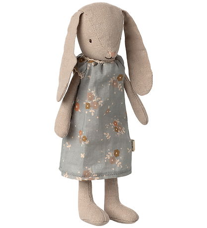 Maileg Rabbit - Blue Dress w. Flowers - Size 1 - Classic Maileg Rabbit - Blue Dress w. Flowers - Size 1 - Classic