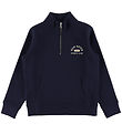 GANT Sweatshirt - Graphic Half Zip - Evening Blue GANT Sweatshirt - Graphic Half Zip - Evening Blue
