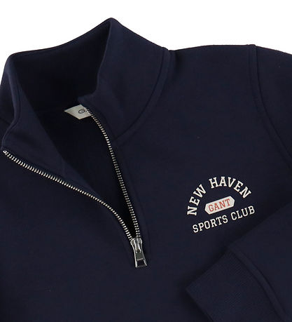Sweat-shirt GANT - Demi-zip graphique - Evening Blue