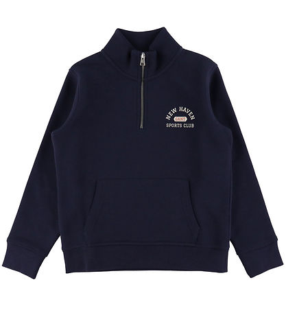 Sweat-shirt GANT - Demi-zip graphique - Evening Blue
