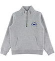 GANT Sweatshirt - Graphic Half Zip - Light Grey Melange GANT Sweatshirt - Graphic Half Zip - Light Grey Melange