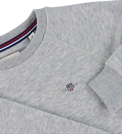 GANT Sweatshirt - Shield - Light Grey Melange GANT Sweatshirt - Shield - Light Grey Melange
