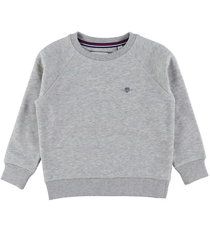 GANT Sweatshirt - Shield - Light Grey Melange GANT Sweatshirt - Shield - Light Grey Melange