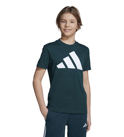 adidas Performance T-shirt - J BL Tee 160 - AURIVY/White adidas Performance T-shirt - J BL Tee 160 - AURIVY/White