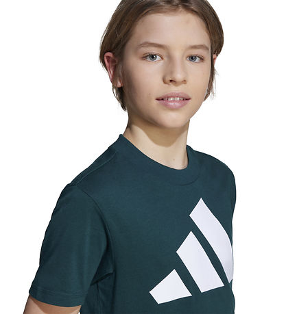 adidas Performance T-shirt - J BL Tee 160 - AURIVY/White adidas Performance T-shirt - J BL Tee 160 - AURIVY/White
