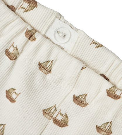 Pantalon Lil' Atelier - Rib - NbmLavo - Coconut Lait av. Bateaux