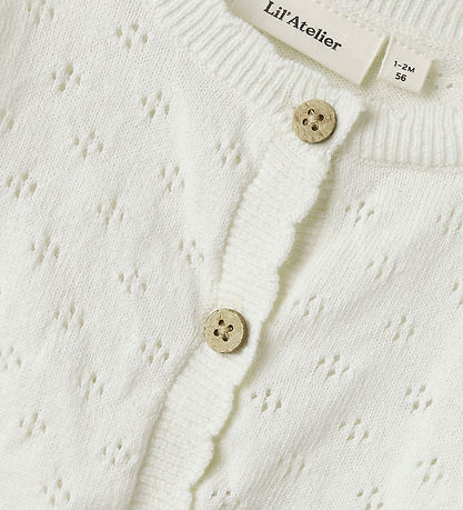 Lil' Atelier Cardigan - Prjónað - NbfGliva - Coconut Mjólk