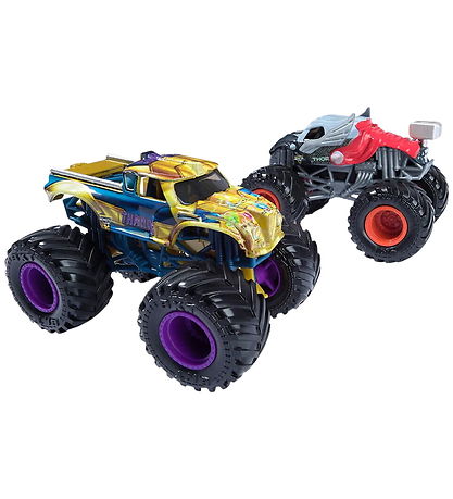 Monster Jam 트럭 - 1:64 - Marvel - 2개입 - 타노스 대 토르 Monster Jam 트럭 - 1:64 - Marvel - 2개입 - 타노스 대 토르