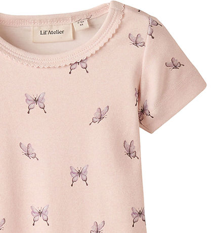 Lil' Atelier Bodysuit s/s - NbfGayo - Peach Blush/Bow Tie