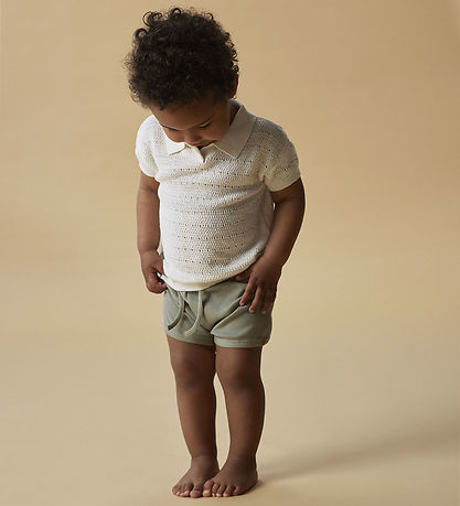 Lil' Atelier Shorts - Rib - NbmGago - Sjögräs