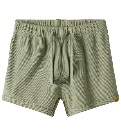 Lil' Atelier Shorts - Rib - NbmGago - Sjögräs
