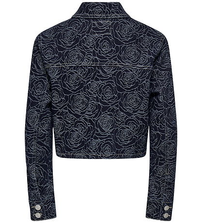 Veste en Jean Kids Only - KogGianna - Dark Blue Denim/Roses Veste en Jean Kids Only - KogGianna - Dark Blue Denim/Roses