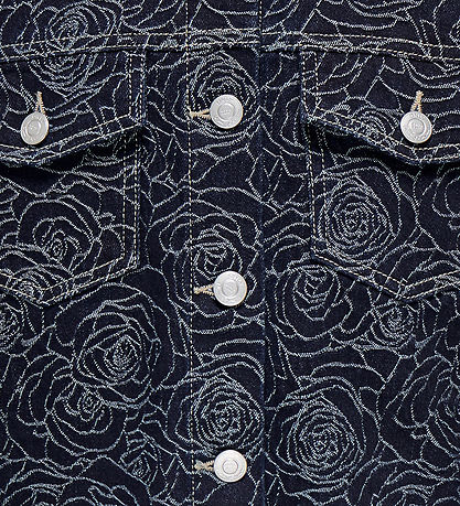 Veste en Jean Kids Only - KogGianna - Dark Blue Denim/Roses