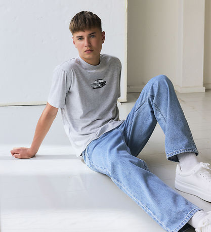 LMTD T-shirt - NlmShostar - Light Grey Melange/Car