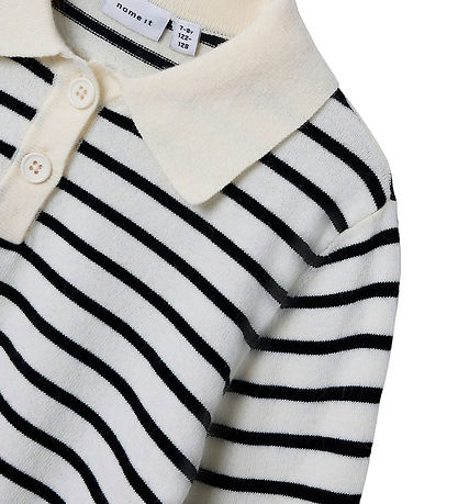 Name It Polo shirt - NkfDanja - Knitted - Whisper White