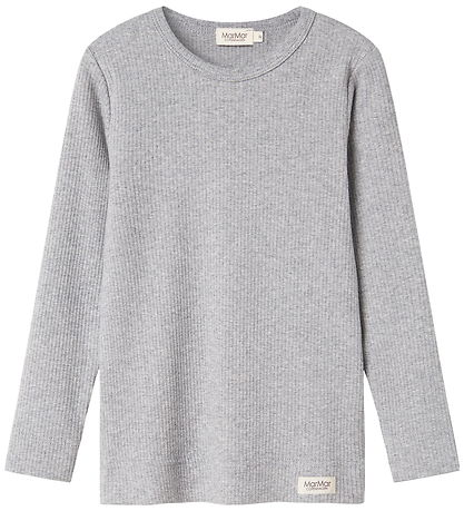 MarMar Blouse - Rib - Plain - Noos - Light Grey Melange