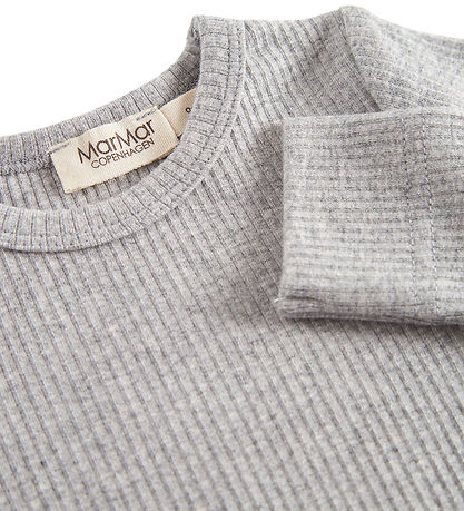 MarMar Bodysuit l/s - Rib - Modal - Noos - Light Grey Melange MarMar Bodysuit l/s - Rib - Modal - Noos - Light Grey Melange
