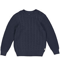 Müsli Blouse - Knitted - Cable - Night Blue Müsli Blouse - Knitted - Cable - Night Blue