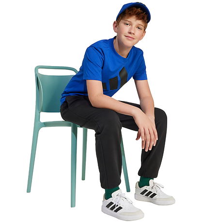 adidas Performance T-shirt - J BL Tee 160 - Royal Blue/Black adidas Performance T-shirt - J BL Tee 160 - Royal Blue/Black