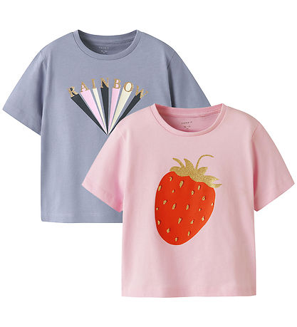 Name It T-shirt - NmfKatinka - 2-Pack - Pirouette/W. Purple Impr