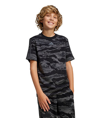 T-Shirt adidas Performance - J Camo - Black/Grefiv