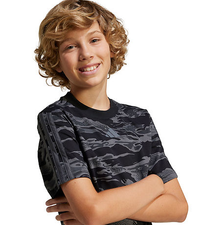 T-Shirt adidas Performance - J Camo - Black/Grefiv