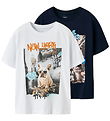 T-Shirt Name It - NkmVoto - 2 Pack - Marine Blazer/Bright White