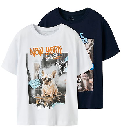 T-Shirt Name It - NkmVoto - 2 Pack - Marine Blazer/Bright White T-Shirt Name It - NkmVoto - 2 Pack - Marine Blazer/Bright White