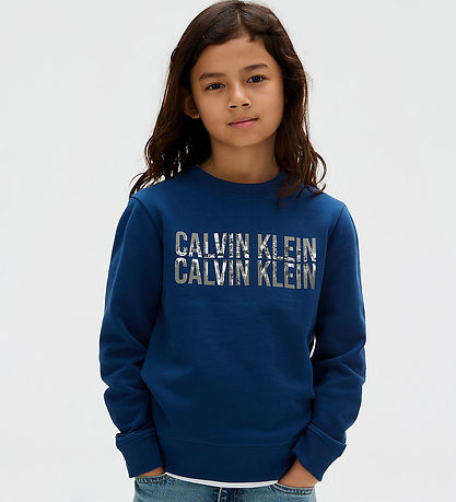 Sweat-shirt Calvin Klein - Terry Saisonnier Logo - Blue Jean Sweat-shirt Calvin Klein - Terry Saisonnier Logo - Blue Jean