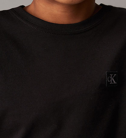 Calvin Klein T-skjorte - Mono Mini Merke - Sjekk Svart Calvin Klein T-skjorte - Mono Mini Merke - Sjekk Svart