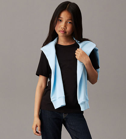 Calvin Klein T-skjorte - Mono Mini Merke - Sjekk Svart Calvin Klein T-skjorte - Mono Mini Merke - Sjekk Svart