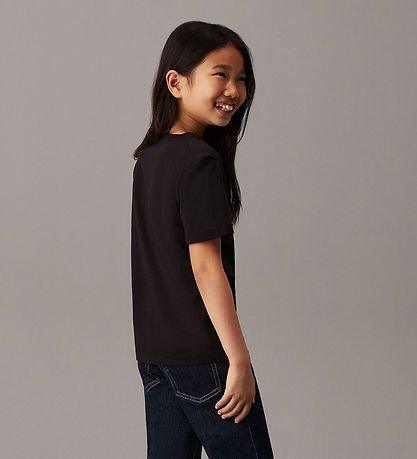 Calvin Klein T-skjorte - Mono Mini Merke - Sjekk Svart Calvin Klein T-skjorte - Mono Mini Merke - Sjekk Svart