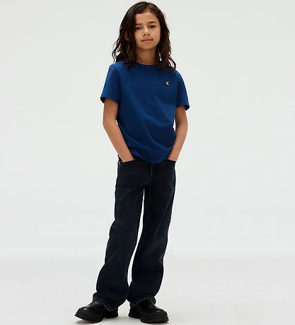 Calvin Klein T-shirt - Mono Mini Badge - Blue Jean Calvin Klein T-shirt - Mono Mini Badge - Blue Jean