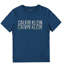 Calvin Klein 티셔츠 - 시즌 로고 - 블루 진 Calvin Klein 티셔츠 - 시즌 로고 - 블루 진
