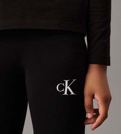 Calvin Klein Leggings - Ck Logo - Ck Svart