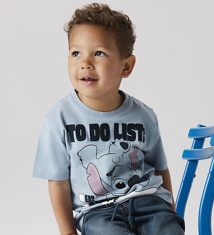 Name It T-shirt - NmmJudd - Stitch - Dusty Blue Name It T-shirt - NmmJudd - Stitch - Dusty Blue