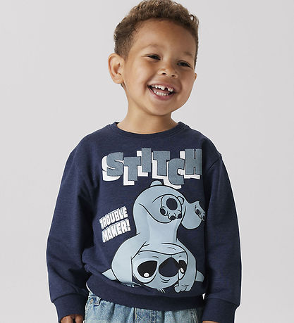 Name It Sweatshirt - NmmJasp - Stitch - Navy Blazer Name It Sweatshirt - NmmJasp - Stitch - Navy Blazer