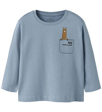 Name It Bluse - NmmVagno - Dusty Blue/Lama Pocket