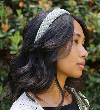 By Stær Hairband - Melissa - Off White/Light Blue
