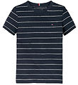 Tommy Hilfiger T-shirt - YD Cotton Linen - Dark Night Navy Strip Tommy Hilfiger T-shirt - YD Cotton Linen - Dark Night Navy Strip