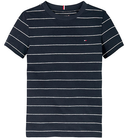 Tommy Hilfiger T-shirt - YD Cotton Linen - Dark Night Navy Strip Tommy Hilfiger T-shirt - YD Cotton Linen - Dark Night Navy Strip