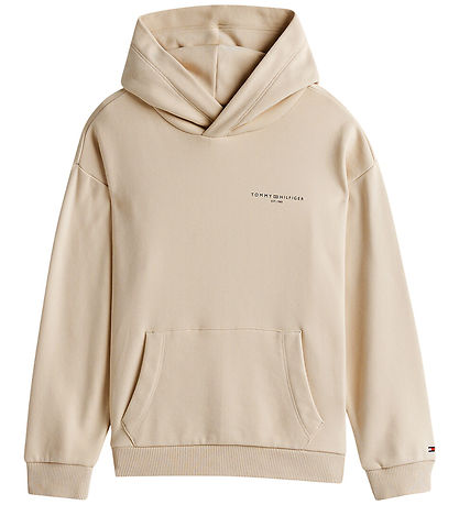 Tommy Hilfiger Hoodie - U Mini Corp Logo - Classic+ Beige Tommy Hilfiger Hoodie - U Mini Corp Logo - Classic+ Beige