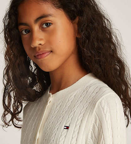 Tommy Hilfiger Cardigan - Gebreid - Mini Kabel - Ivory Petal