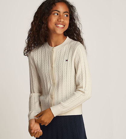 Tommy Hilfiger Cardigan - Gebreid - Mini Kabel - Ivory Petal