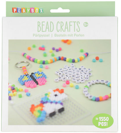 Playbox Bead Set - Key rings w. Pegboard - 1550 pcs Playbox Bead Set - Key rings w. Pegboard - 1550 pcs