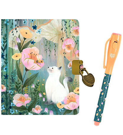 Djeco Diary w. Lock & Magic Pen - Kendra Binney - Cat/Flower
