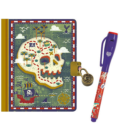 Djeco Diary w. Lock & Magic Pen - Steve Simpson - Skull